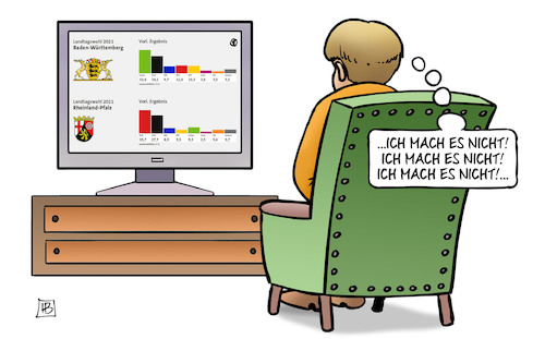 Cartoon: Merkel und CDU-Schlappe (medium) by Harm Bengen tagged landtagswahlen,rheinland,pfalz,baden,württemberg,merkel,tv,cdu,schlappe,kanzlerkandidatur,harm,bengen,cartoon,karikatur,landtagswahlen,rheinland,pfalz,baden,württemberg,merkel,tv,cdu,schlappe,kanzlerkandidatur,harm,bengen,cartoon,karikatur