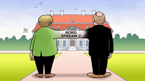 Cartoon: Meseberg-Verbindung (medium) by Harm Bengen tagged nord,stream,meseberg,verbindung,gas,pipeline,deutschland,russland,merkel,putin,treffen,harm,bengen,cartoon,karikatur,nord,stream,meseberg,verbindung,gas,pipeline,deutschland,russland,merkel,putin,treffen,harm,bengen,cartoon,karikatur