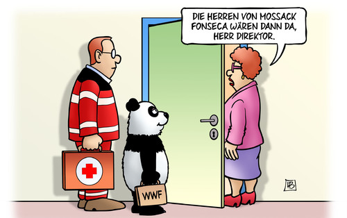 Cartoon: Mossack-Fonseca-Tricks (medium) by Harm Bengen tagged arzt,panda,sanitaeter,mossack,fonseca,tricks,verschleierung,wwf,drk,rotes,kreuz,offshore,firmen,briefkasten,briefkastenfirmen,steueroasen,steuerflucht,panamapapers,leaks,panama,harm,bengen,cartoon,karikatur,arzt,panda,sanitaeter,mossack,fonseca,tricks,verschleierung,wwf,drk,rotes,kreuz,offshore,firmen,briefkasten,briefkastenfirmen,steueroasen,steuerflucht,panamapapers,leaks,panama,harm,bengen,cartoon,karikatur