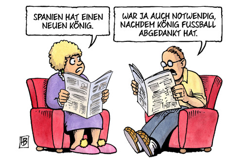 Cartoon: Neuer spanischer König (medium) by Harm Bengen tagged spanien,ausscheiden,abdanken,könig,fussball,wm,weltmeisterschaft,brasilien,harm,bengen,cartoon,karikatur,spanien,ausscheiden,abdanken,könig,fussball,wm,weltmeisterschaft,brasilien,harm,bengen,cartoon,karikatur