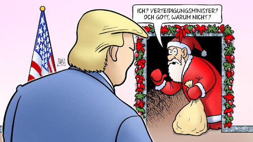 Cartoon: Neuer Verteidigungsminister (medium) by Harm Bengen tagged verteidigungsminister,mattis,rücktritt,trump,präsident,usa,truppenrückzug,syrien,krieg,weihnachten,weihnachtsmann,kamin,harm,bengen,cartoon,karikatur,verteidigungsminister,mattis,rücktritt,trump,präsident,usa,truppenrückzug,syrien,krieg,weihnachten,weihnachtsmann,kamin,harm,bengen,cartoon,karikatur