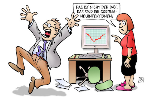 Cartoon: Neuinfektionen und Dax (medium) by Harm Bengen tagged dax,börse,kurse,aktien,computer,corona,neuinfektionen,jubel,kurve,harm,bengen,cartoon,karikatur,dax,börse,kurse,aktien,computer,corona,neuinfektionen,jubel,kurve,harm,bengen,cartoon,karikatur