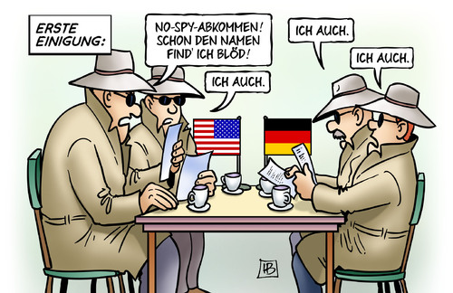 Cartoon: No-Spy-Abkommen (medium) by Harm Bengen tagged nospyabkommen,einigung,verhandlungen,no,spy,abkommen,abhoeren,unter,freunden,guardian,washington,post,edward,snowden,europa,usa,grossbritannien,staatschefs,obama,nsa,gchq,bnd,verfassungsschutz,geheimdienst,geheimdienste,ueberwachung,merkel,mobiltelefon,handy,spionage,regierung,harm,bengen,cartoon,karikatur,nospyabkommen,einigung,verhandlungen,no,spy,abkommen,abhoeren,unter,freunden,guardian,washington,post,edward,snowden,europa,usa,grossbritannien,staatschefs,obama,nsa,gchq,bnd,verfassungsschutz,geheimdienst,geheimdienste,ueberwachung,merkel,mobiltelefon,handy,spionage,regierung,harm,bengen,cartoon,karikatur