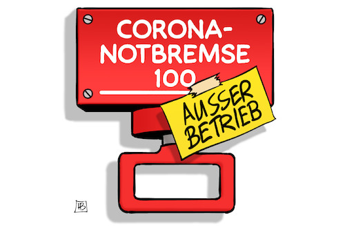 Cartoon: Notbremse ausser Betrieb (medium) by Harm Bengen tagged corona,notbremse,100,ausser,betrieb,inzidenzzahl,lockdown,shutdown,harm,bengen,cartoon,karikatur,corona,notbremse,100,ausser,betrieb,inzidenzzahl,lockdown,shutdown,harm,bengen,cartoon,karikatur