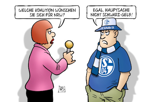 Cartoon: NRW-Schwarz-Gelb (medium) by Harm Bengen tagged koalition,nrw,landtagswahl,schwarz,gelb,cdu,fdp,schalke,04,borussia,dortmund,bvb,harm,bengen,cartoon,karikatur,koalition,nrw,landtagswahl,schwarz,gelb,cdu,fdp,schalke,04,borussia,dortmund,bvb,harm,bengen,cartoon,karikatur