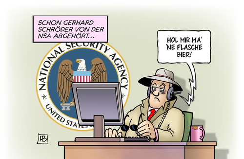 Cartoon: NSA und Schröder (medium) by Harm Bengen tagged gerhard,schröder,flasche,bier,bundeskanzler,no,spy,abkommen,verhandlungen,bundestag,bundesregierung,merkel,obama,deutschland,spionage,nsa,bnd,snowden,harm,bengen,cartoon,karikatur,gerhard,schröder,flasche,bier,bundeskanzler,no,spy,abkommen,verhandlungen,bundestag,bundesregierung,merkel,obama,deutschland,spionage,nsa,bnd,snowden,harm,bengen,cartoon,karikatur