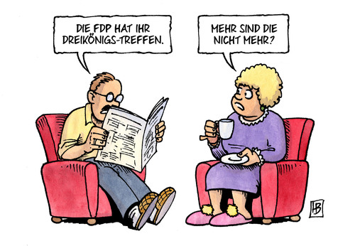 Cartoon: Nur Drei (medium) by Harm Bengen tagged nur,drei,könige,könig,mitglieder,dreikönigstreffen,2013,stuttgart,fdp,treten,parteivorsitzender,parteitag,tradition,rösler,brüderle,kubicki,lindner,mann,frau,gespräch,zeitung,harm,bengen,cartoon,karikatur,nur,drei,könige,könig,mitglieder,dreikönigstreffen,2013,stuttgart,fdp,treten,parteivorsitzender,parteitag,tradition,rösler,brüderle,kubicki,lindner,mann,frau,gespräch,zeitung,harm,bengen,cartoon,karikatur