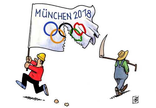 Cartoon: Olympiabewerbung 2018 (medium) by Harm Bengen tagged witt,ude,riß,schnitt,sense,grundstücke,eigentümer,bauern,garmisch,münchen,bitbook,wintersport,winterolympiade,olympiade,olympia,2018,olympiabewerbung,2018,olympia,olympiade,winterolympiade,wintersport,münchen,bitbook,garmisch,bauern,eigentümer,grundstücke,sense