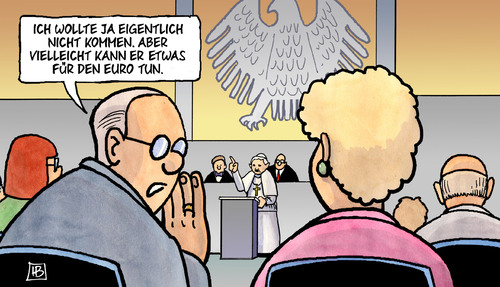 Cartoon: Papst im Bundestag (medium) by Harm Bengen tagged kirche,religion,rede,parlament,bundestag,papst,staat,trennung,abgeordnete,euro,geld,krise,beten,papst,bundestag,parlament,rede,religion,kirche,staat,trennung,abgeordnete,euro,geld,krise,beten