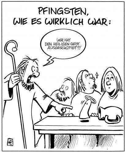 Cartoon: Pfingsten (medium) by Harm Bengen tagged pfingsten,apostel,heilig,heiliger,geist,bibel,religion,petrus,jesus,gott,pfingsten,apostel,heilig,heiliger,geist,bibel,religion,petrus,jesus,gott,kirche,glauben,glaube