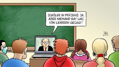 Cartoon: Präsenzunterricht (medium) by Harm Bengen tagged schüler,präsenzunterricht,schule,lehrer,laptop,corona,harm,bengen,cartoon,karikatur,schüler,präsenzunterricht,schule,lehrer,laptop,corona,harm,bengen,cartoon,karikatur