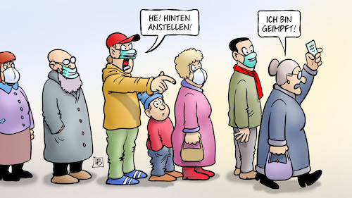 Cartoon: Rechte für Geimpfte (medium) by Harm Bengen tagged hinten,anstellen,impfung,geimpft,vorrechte,sonderrechte,corona,masken,susemil,harm,bengen,cartoon,karikatur,hinten,anstellen,impfung,geimpft,vorrechte,sonderrechte,corona,masken,susemil,harm,bengen,cartoon,karikatur