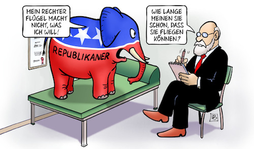 Cartoon: Rechter Rep.-Flügel (medium) by Harm Bengen tagged rechter,flügel,fliegen,psychiater,psychologe,republikaner,chaos,usa,repräsentantenhaus,wahlen,mccarthy,elefant,harm,bengen,cartoon,karikatur,rechter,flügel,fliegen,psychiater,psychologe,republikaner,chaos,usa,repräsentantenhaus,wahlen,mccarthy,elefant,harm,bengen,cartoon,karikatur