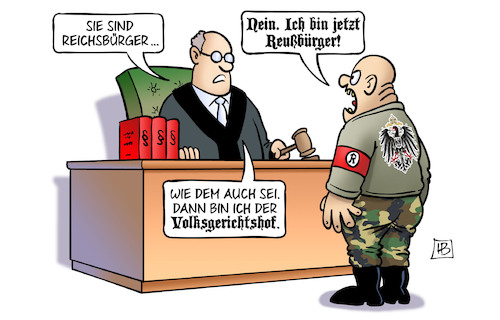 Cartoon: Reichsbürger vor Gericht (medium) by Harm Bengen tagged reichsbürger,gericht,richter,reußbürger,prinz,reuss,volksgerichtshof,nazis,umsturz,verschwörung,prozess,harm,bengen,cartoon,karikatur,reichsbürger,gericht,richter,reußbürger,prinz,reuss,volksgerichtshof,nazis,umsturz,verschwörung,prozess,harm,bengen,cartoon,karikatur