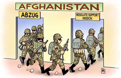 Cartoon: Resolute Support (medium) by Harm Bengen tagged resolute,support,mission,bundeswehr,abzug,kampfeinsatz,soldaten,deutschland,afghanistan,mandat,bundestag,nato,isaf,ausbildung,harm,bengen,cartoon,karikatur,resolute,support,mission,bundeswehr,abzug,kampfeinsatz,soldaten,deutschland,afghanistan,mandat,bundestag,nato,isaf,ausbildung,harm,bengen,cartoon,karikatur