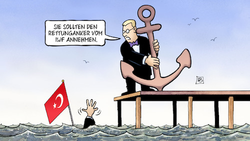 Cartoon: Rettungsanker IWF (medium) by Harm Bengen tagged rettunganker,iwf,erdogan,trump,türkei,lira,währung,wirtschaftskrieg,zölle,wirtschaft,harm,bengen,cartoon,karikatur,rettunganker,iwf,erdogan,trump,türkei,lira,währung,wirtschaftskrieg,zölle,wirtschaft,harm,bengen,cartoon,karikatur