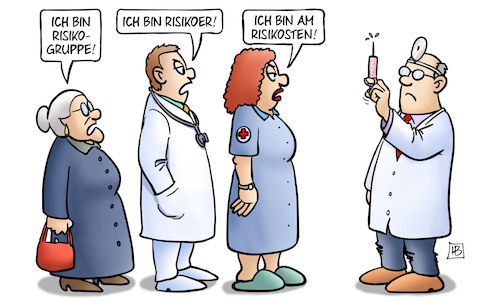 Cartoon: Risikogruppen-Vorrang (medium) by Harm Bengen tagged risikogruppen,vorrang,steigerungen,arzt,krankenschwester,susemil,impfung,corona,impfstoff,harm,bengen,cartoon,karikatur,risikogruppen,vorrang,steigerungen,arzt,krankenschwester,susemil,impfung,corona,impfstoff,harm,bengen,cartoon,karikatur