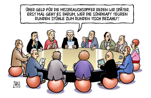 Cartoon: Runder Tisch Missbrauch (medium) by Harm Bengen tagged sexueller,missbrauchsopfer,missbrauch,runder,stuehle,tisch,bezahlen,geld,hilfe,canisius,odenwaldschule,harm,bengen,cartoon,karikatur,sexueller,missbrauchsopfer,missbrauch,runder,stuehle,tisch,bezahlen,geld,hilfe,canisius,odenwaldschule,harm,bengen,cartoon,karikatur