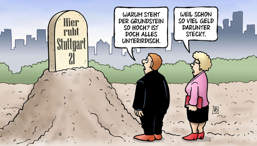 Cartoon: S21-Grundsteinlegung (medium) by Harm Bengen tagged stuttgart,21,grundsteinlegung,grabstein,friedhof,tot,unterirdisch,geld,tiefbahnhof,kopfbahnhof,harm,bengen,cartoon,karikatur,stuttgart,21,grundsteinlegung,grabstein,friedhof,tot,unterirdisch,geld,tiefbahnhof,kopfbahnhof,harm,bengen,cartoon,karikatur