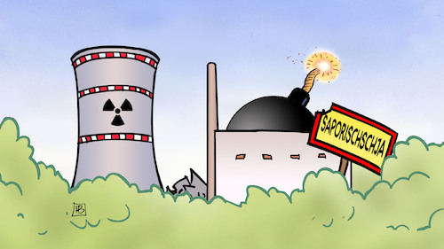 Cartoon: Saporischschja-Bombe (medium) by Harm Bengen tagged saporischschja,atomkraftwerk,bombe,tot,akw,radioaktivität,gau,krieg,ukraine,russland,harm,bengen,cartoon,karikatur,saporischschja,atomkraftwerk,bombe,tot,akw,radioaktivität,gau,krieg,ukraine,russland,harm,bengen,cartoon,karikatur