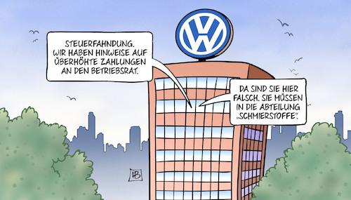 Cartoon: Schmierstoffe (medium) by Harm Bengen tagged steuerfahndung,zahlungen,betriebsrat,vw,bestechung,korruption,abteilung,schmierstoffe,harm,bengen,cartoon,karikatur,steuerfahndung,zahlungen,betriebsrat,vw,bestechung,korruption,abteilung,schmierstoffe,harm,bengen,cartoon,karikatur