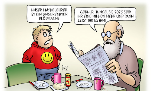 Cartoon: Schüler-Boom (medium) by Harm Bengen tagged schüler,boom,schule,bertelsmann,studie,mathelehrer,kind,enkel,opa,susemil,geburtenrate,harm,bengen,cartoon,karikatur,schüler,boom,schule,bertelsmann,studie,mathelehrer,kind,enkel,opa,susemil,geburtenrate,harm,bengen,cartoon,karikatur