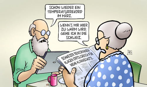 Cartoon: Schweiz und Klimaschutz (medium) by Harm Bengen tagged temperaturrekord,märz,warm,schweizerseniorinnen,klagen,klimaschutz,susemil,egmr,harm,bengen,cartoon,karikatur,temperaturrekord,märz,warm,schweizerseniorinnen,klagen,klimaschutz,susemil,egmr,harm,bengen,cartoon,karikatur