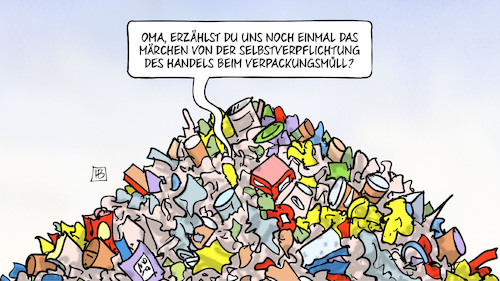 Cartoon: Selbstverpflichtung (medium) by Harm Bengen tagged märchen,selbstverpflichtung,handels,verpackungsmüll,schulze,umweltministerin,harm,bengen,cartoon,karikatur,märchen,selbstverpflichtung,handels,verpackungsmüll,schulze,umweltministerin,harm,bengen,cartoon,karikatur