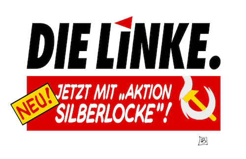 Cartoon: Silberlocke (medium) by Harm Bengen tagged neu,aktion,silberlocke,linke,parteitag,gysi,rettung,logo,harm,bengen,cartoon,karikatur,neu,aktion,silberlocke,linke,parteitag,gysi,rettung,logo,harm,bengen,cartoon,karikatur