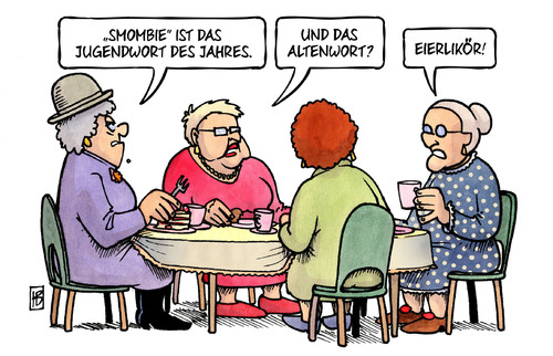 Cartoon: Smombie (medium) by Harm Bengen tagged smombie,jugendwort,altenwort,eierlikoer,susemil,harm,bengen,cartoon,karikatur,smombie,jugendwort,altenwort,eierlikoer,susemil,harm,bengen,cartoon,karikatur