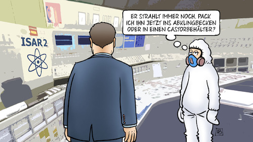 Cartoon: Söder strahlt (medium) by Harm Bengen tagged söder,csu,strahlt,abklingbecken,castorbehälter,atomkraftwerk,akw,kernkraft,isar2,schutzanzug,harm,bengen,cartoon,karikatur,söder,csu,strahlt,abklingbecken,castorbehälter,atomkraftwerk,akw,kernkraft,isar2,schutzanzug,harm,bengen,cartoon,karikatur