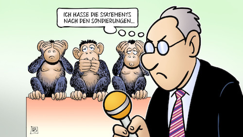 Cartoon: Sondierungs-Statements (medium) by Harm Bengen tagged reporter,interview,drei,affen,statements,sondierungen,bundestagswahl,ergebnis,regierungsbildung,koalition,bundeskanzler,vorsondierungen,koalitionsverhandlungen,spd,gruene,fdp,ampel,jamaika,union,harm,bengen,cartoon,karikatur,reporter,interview,drei,affen,statements,sondierungen,bundestagswahl,ergebnis,regierungsbildung,koalition,bundeskanzler,vorsondierungen,koalitionsverhandlungen,spd,gruene,fdp,ampel,jamaika,union,harm,bengen,cartoon,karikatur