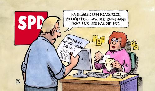 Cartoon: Steinmeier-Werte (medium) by Harm Bengen tagged steinmeier,werte,umfrage,wahl,wahlen,spd,sympathie,klinsmann,fc,bayern,münchen,cartoon,frank walter steinmeier,werte,umfrage,wahl,wahlen,spd,sympathie,klinsmann,regierung,parteien,partei,klaus klinsmann,fc,bayern,münchen,fußball,fussball,frank,walter,steinmeier,klaus