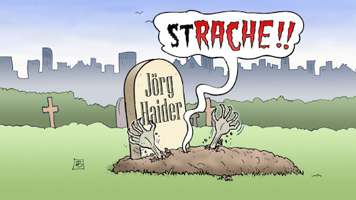 Cartoon: Strache und Haider (medium) by Harm Bengen tagged österreich,koalition,kurz,strache,neuwahlen,video,rechtspopulisten,fpö,jörg,haider,rache,grab,friedhof,harm,bengen,cartoon,karikatur,österreich,koalition,kurz,strache,neuwahlen,video,rechtspopulisten,fpö,jörg,haider,rache,grab,friedhof,harm,bengen,cartoon,karikatur