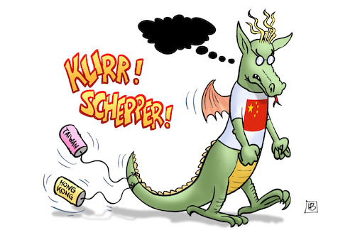 Cartoon: Taiwan-Wahl (medium) by Harm Bengen tagged taiwan,wahl,hongkong,demokratie,china,drache,harm,bengen,cartoon,karikatur,taiwan,wahl,hongkong,demokratie,china,drache,harm,bengen,cartoon,karikatur