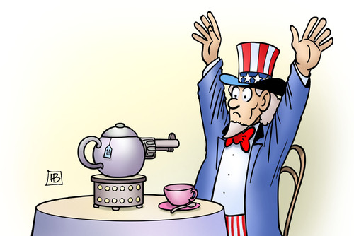 Cartoon: Tea-Party-Geisel (medium) by Harm Bengen tagged teaparty,tea,party,demokraten,republikaner,obama,shutdown,fiskalklippe,fiscal,cliff,usa,haushalt,haushaltsstreit,kassen,leer,geld,senat,kongress,harm,bengen,cartoon,karikatur,teaparty,tea,party,demokraten,republikaner,obama,shutdown,fiskalklippe,fiscal,cliff,usa,haushalt,haushaltsstreit,kassen,leer,geld,senat,kongress,harm,bengen,cartoon,karikatur