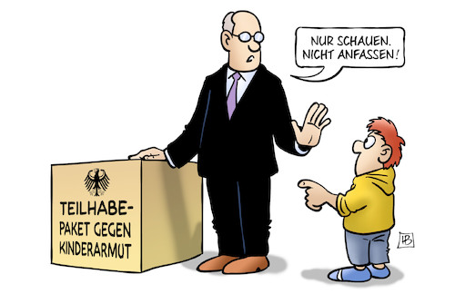 Cartoon: Teilhabepaket (medium) by Harm Bengen tagged schauen,anfassen,kind,teilhabe,paket,gegen,kinderarmut,soziales,bundesregierung,harm,bengen,cartoon,karikatur,schauen,anfassen,kind,teilhabe,paket,gegen,kinderarmut,soziales,bundesregierung,harm,bengen,cartoon,karikatur