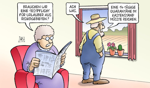 Cartoon: Testpflicht (medium) by Harm Bengen tagged corona,test,urlauber,testpflicht,risikogebieten,bauer,quarantäne,kastenstand,schweinehaltung,harm,bengen,cartoon,karikatur,corona,test,urlauber,testpflicht,risikogebieten,bauer,quarantäne,kastenstand,schweinehaltung,harm,bengen,cartoon,karikatur