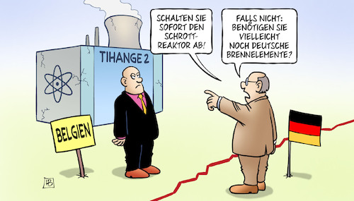 Cartoon: Tihange-Brennelemente (medium) by Harm Bengen tagged belgien,tihange,brennelemente,akw,reaktor,deutschland,abschalten,kernkraft,harm,bengen,cartoon,karikatur,belgien,tihange,brennelemente,akw,reaktor,deutschland,abschalten,kernkraft,harm,bengen,cartoon,karikatur