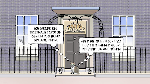 Cartoon: Tölen (medium) by Harm Bengen tagged misstrauensvotum,hund,organisieren,queen,brexit,larry,chief,mouser,downing,street,johnson,haustier,harm,bengen,cartoon,karikatur,misstrauensvotum,hund,organisieren,queen,brexit,larry,chief,mouser,downing,street,johnson,haustier,harm,bengen,cartoon,karikatur