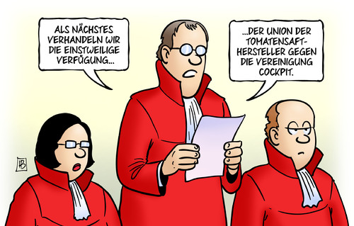 Cartoon: Tomatensafthersteller (medium) by Harm Bengen tagged einstweilige,verfügung,tomatensafthersteller,vereinigung,cockpit,gewerkschaft,piloten,lufthansa,streik,bverfg,bundesverfassungsgericht,harm,bengen,cartoon,karikatur,einstweilige,verfügung,tomatensafthersteller,vereinigung,cockpit,gewerkschaft,piloten,lufthansa,streik,bverfg,bundesverfassungsgericht,harm,bengen,cartoon,karikatur