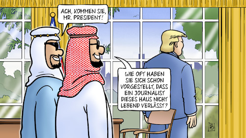 Cartoon: Trump und Khashoggi (medium) by Harm Bengen tagged president,trump,oval,office,journalist,weisses,haus,nicht,lebend,tod,tot,istanbul,konsulat,botschaft,türkei,saudi,arabien,khashoggi,mord,harm,bengen,cartoon,karikatur,president,trump,oval,office,journalist,weisses,haus,nicht,lebend,tod,tot,istanbul,konsulat,botschaft,türkei,saudi,arabien,khashoggi,mord,harm,bengen,cartoon,karikatur