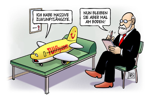 Cartoon: TuiFly am Boden (medium) by Harm Bengen tagged tuifly,boden,zukunftsangst,zukunftsaengste,psychiater,psychologe,couch,flugzeug,flugausfall,krankheit,streik,personal,harm,bengen,cartoon,karikatur,tuifly,boden,zukunftsangst,zukunftsaengste,psychiater,psychologe,couch,flugzeug,flugausfall,krankheit,streik,personal,harm,bengen,cartoon,karikatur