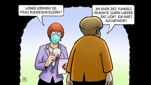 Cartoon: Tunnellicht (medium) by Harm Bengen tagged bundeskanzlerin,merkel,ende,tunnel,licht,ausgemacht,ausmachen,ausschalten,corona,interview,bund,länder,konferenz,harm,bengen,cartoon,karikatur,bundeskanzlerin,merkel,ende,tunnel,licht,ausgemacht,ausmachen,ausschalten,corona,interview,bund,länder,konferenz,harm,bengen,cartoon,karikatur