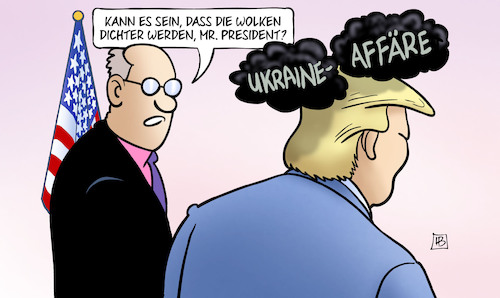 Cartoon: Ukraine-Affäre (medium) by Harm Bengen tagged ukraine,affäre,whistleblower,impeachment,amtsenthebung,wolken,president,trump,harm,bengen,cartoon,karikatur,ukraine,affäre,whistleblower,impeachment,amtsenthebung,wolken,president,trump,harm,bengen,cartoon,karikatur