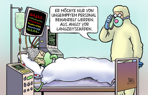 Cartoon: Ungeimpft auf Intensiv (medium) by Harm Bengen tagged ungeimpft,intensivstation,krankenhaus,impfgegner,aluhut,personal,corona,angst,langzeitschäden,harm,bengen,cartoon,karikatur,ungeimpft,intensivstation,krankenhaus,impfgegner,aluhut,personal,corona,angst,langzeitschäden,harm,bengen,cartoon,karikatur