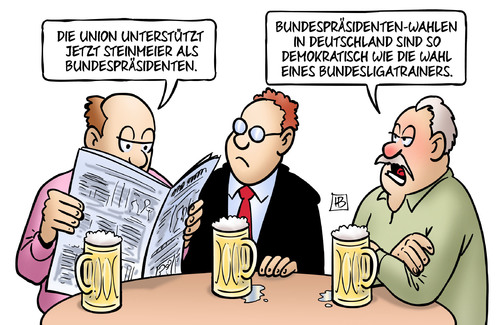 Cartoon: Union für Steinmeier (medium) by Harm Bengen tagged spd,koalition,union,unterstützung,absprache,kuhhandel,steinmeier,demokratisch,demokratie,wahl,bundesligatrainer,harm,bengen,cartoon,karikatur,spd,koalition,union,unterstützung,absprache,kuhhandel,steinmeier,demokratisch,demokratie,wahl,bundesligatrainer,harm,bengen,cartoon,karikatur