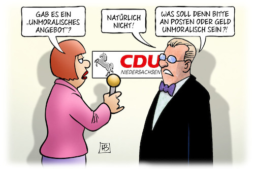 Cartoon: Unmoralisches Angebot (medium) by Harm Bengen tagged unmoralisches,angebot,posten,geld,cdu,grüne,twesten,wechsel,partei,bestechung,niedersachsen,neuwahlen,landtagswahlen,harm,bengen,cartoon,karikatur,unmoralisches,angebot,posten,geld,cdu,grüne,twesten,wechsel,partei,bestechung,niedersachsen,neuwahlen,landtagswahlen,harm,bengen,cartoon,karikatur