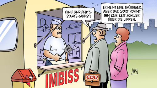 Cartoon: Unrechtsstaatswurst (medium) by Harm Bengen tagged wurst,unrechtsstaat,ddr,thüringer,thüringen,landesregierung,koalition,gruene,linke,spd,ramelow,kritik,cdu,harm,bengen,cartoon,karikatur,wurst,unrechtsstaat,ddr,thüringer,thüringen,landesregierung,koalition,gruene,linke,spd,ramelow,kritik,cdu,harm,bengen,cartoon,karikatur