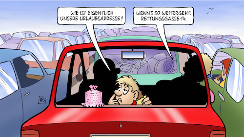 Cartoon: Urlaubsadresse (medium) by Harm Bengen tagged urlaubsadresse,stau,rettungsgasse,ferien,pfingsten,kind,kfz,harm,bengen,cartoon,karikatur,urlaubsadresse,stau,rettungsgasse,ferien,pfingsten,kind,kfz,harm,bengen,cartoon,karikatur